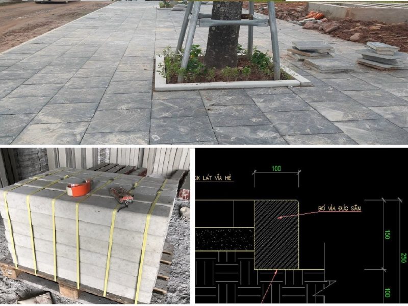 Tổng hợp đầy đủ kích thước đá bó vỉa phổ biến hiện nay