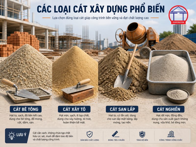 Chọn cát xây dựng loại nào tốt? Tư vấn chọn đúng cho công trình cát xây dựng loại nào tốt