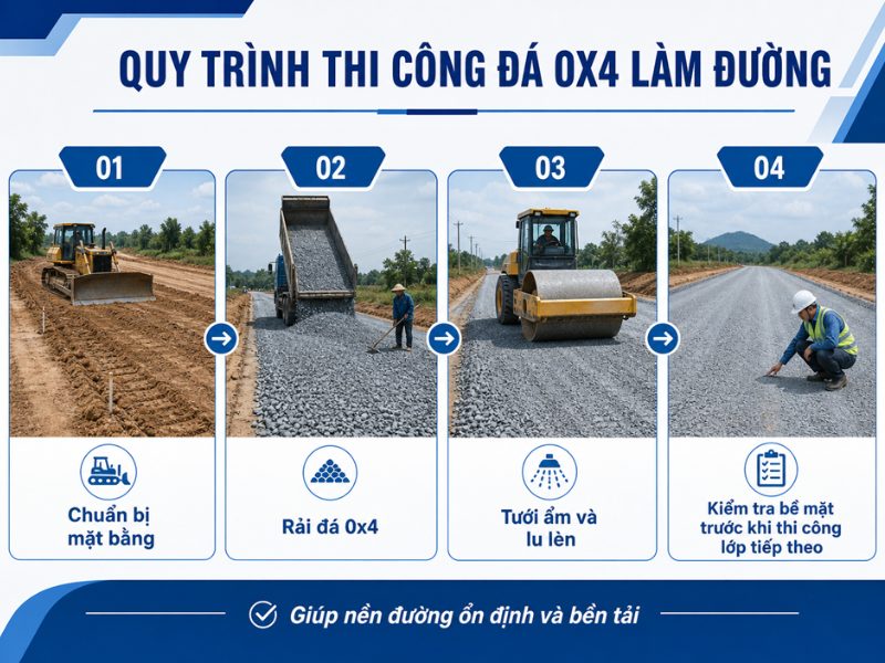 Cách chọn đúng đá 0x4 làm đường để nền chắc, ổn định Đá 0x4 làm đường