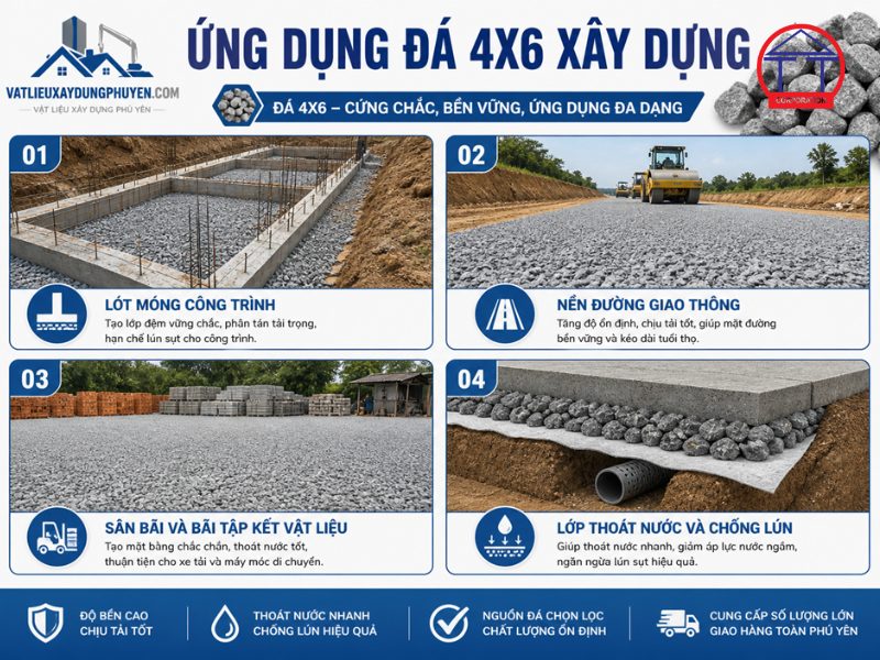 Công dụng, ưu điểm và cách chọn đá 4x6 xây dựng Đá 4x6 xây dựng