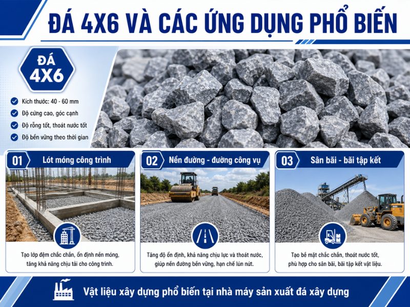 Công dụng, ưu điểm và cách chọn đá 4x6 xây dựng Đá 4x6 xây dựng