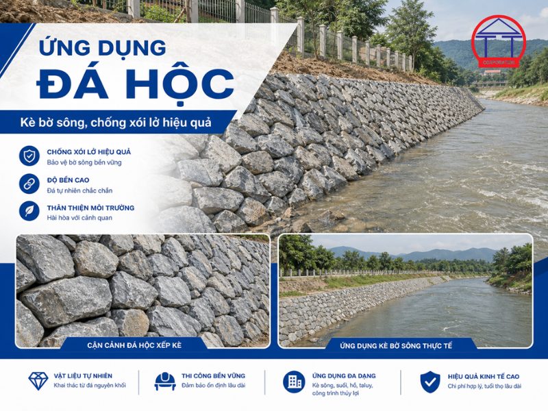 Chọn thảm đá hộc chống xói lở chất lượng cho đê kè Thảm đá hộc chống xói lở