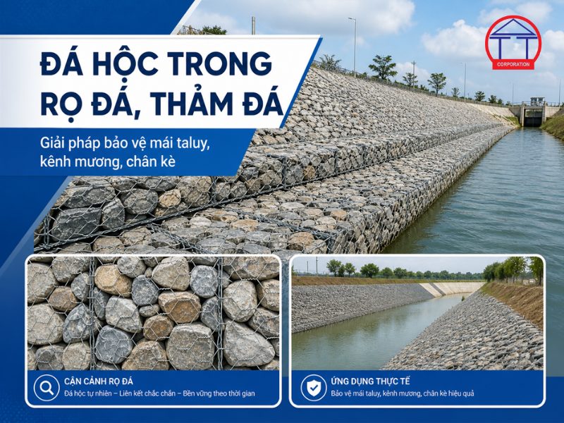 Chọn thảm đá hộc chống xói lở chất lượng cho đê kè Thảm đá hộc chống xói lở