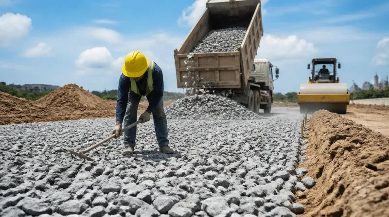 Ứng dụng đá 5x7 trong móng, nền, kè và hạ tầng
