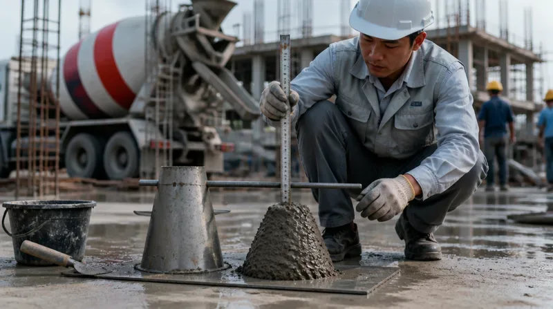 Cách đo độ sụt bê tông bằng côn Abrams tại công trường