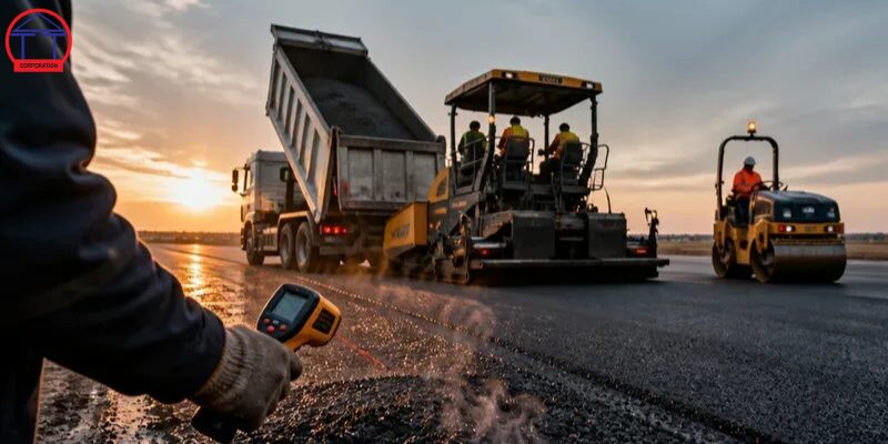 Nhiệt độ thi công bê tông nhựa bao nhiêu là đạt? Quy định và cách kiểm soát thực tế nhiệt độ thi công bê tông nhựa