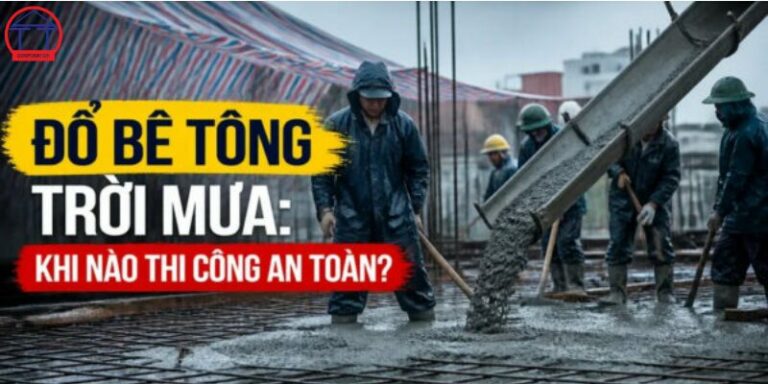 Đổ bê tông trời mưa có sao không? Cách xử lý để không ảnh hưởng chất lượng công trình