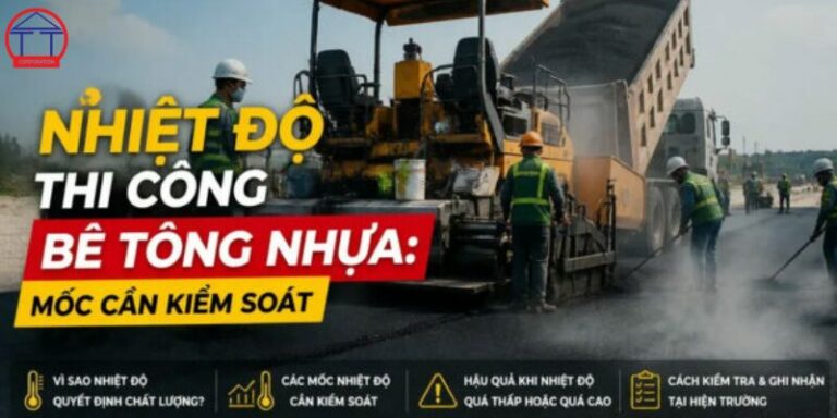 Nhiệt độ thi công bê tông nhựa bao nhiêu là đạt? Quy định và cách kiểm soát thực tế